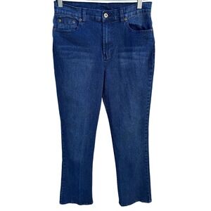 DG2 by Diane Gilman Womens Dark Wash Straight Leg Jeans Indigo Size 8